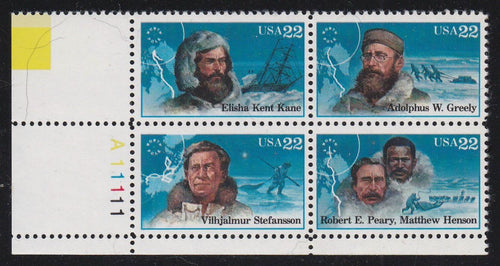 # 2220-23 (1986) Arctic Explorers - PB, LL #A11111, MNH