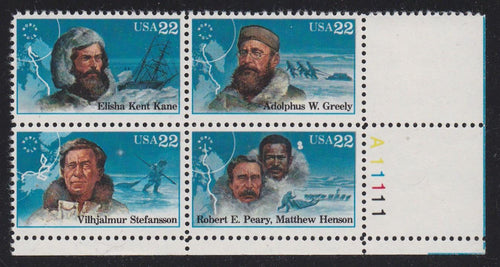 # 2220-23 (1986) Arctic Explorers - PB, LR #A11111, MNH