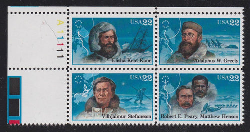 # 2220-23 (1986) Arctic Explorers - PB, UL #A11111, XF MNH