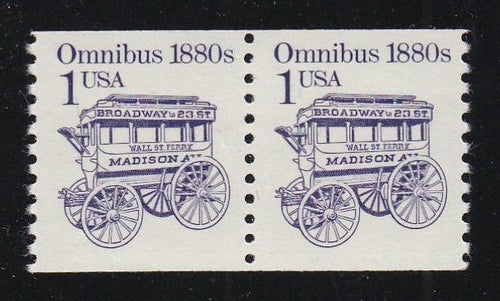 # 2225 (1986) 1880's Omnibus, DG, Block Tag - Coil pr, MNH