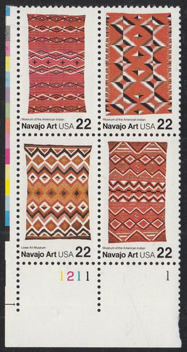 # 2235-38 (1986) Navajo Art - PB, LL #1211-1, MNH