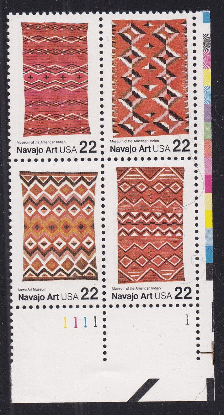 # 2235-38 (1986) Navajo Art - PB, LR #1111-1, MNH