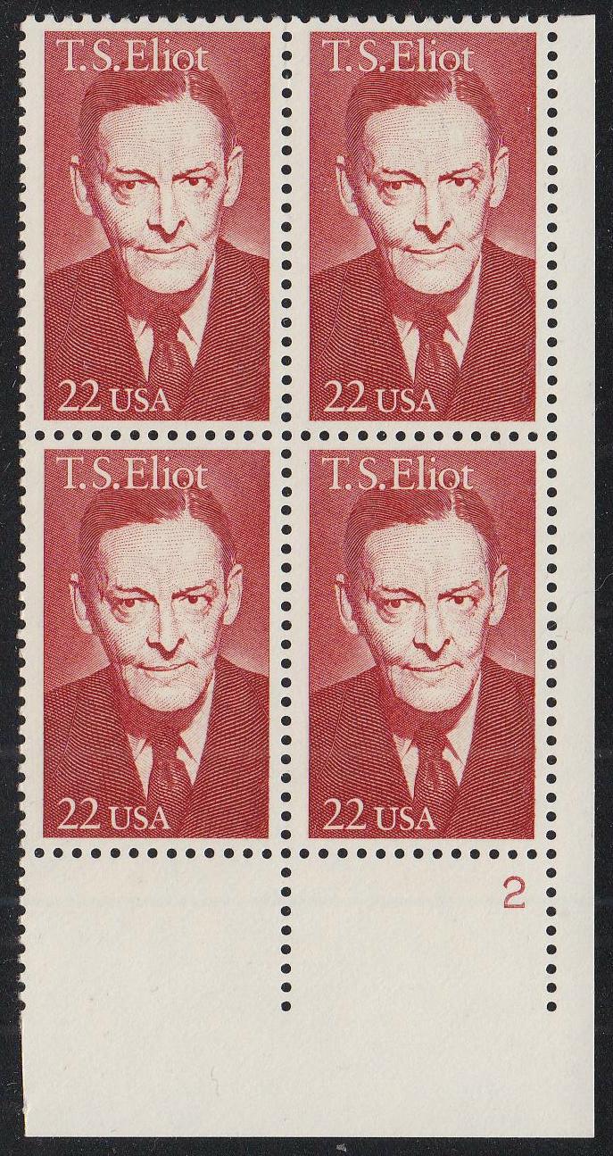 # 2239 (1986) TS Eliot - PB, LR #2, MNH