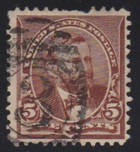 # 223 (1890) Grant - Sgl, Used, pulled perf [4]