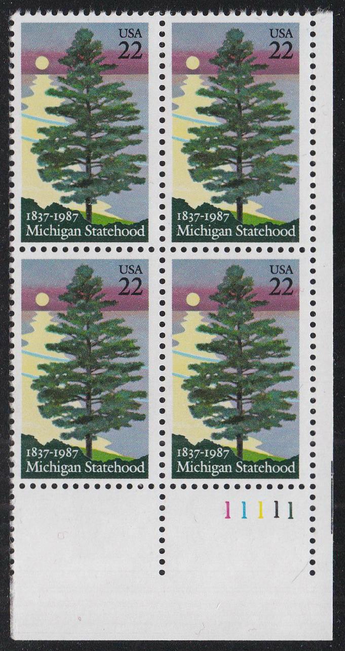 # 2246 (1987) Michigan - PB, LR  #11111, MNH