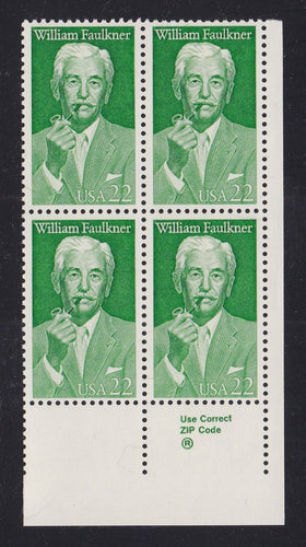 # 2350 (1987) Faulkner - Zip BK/4, LR, MNH