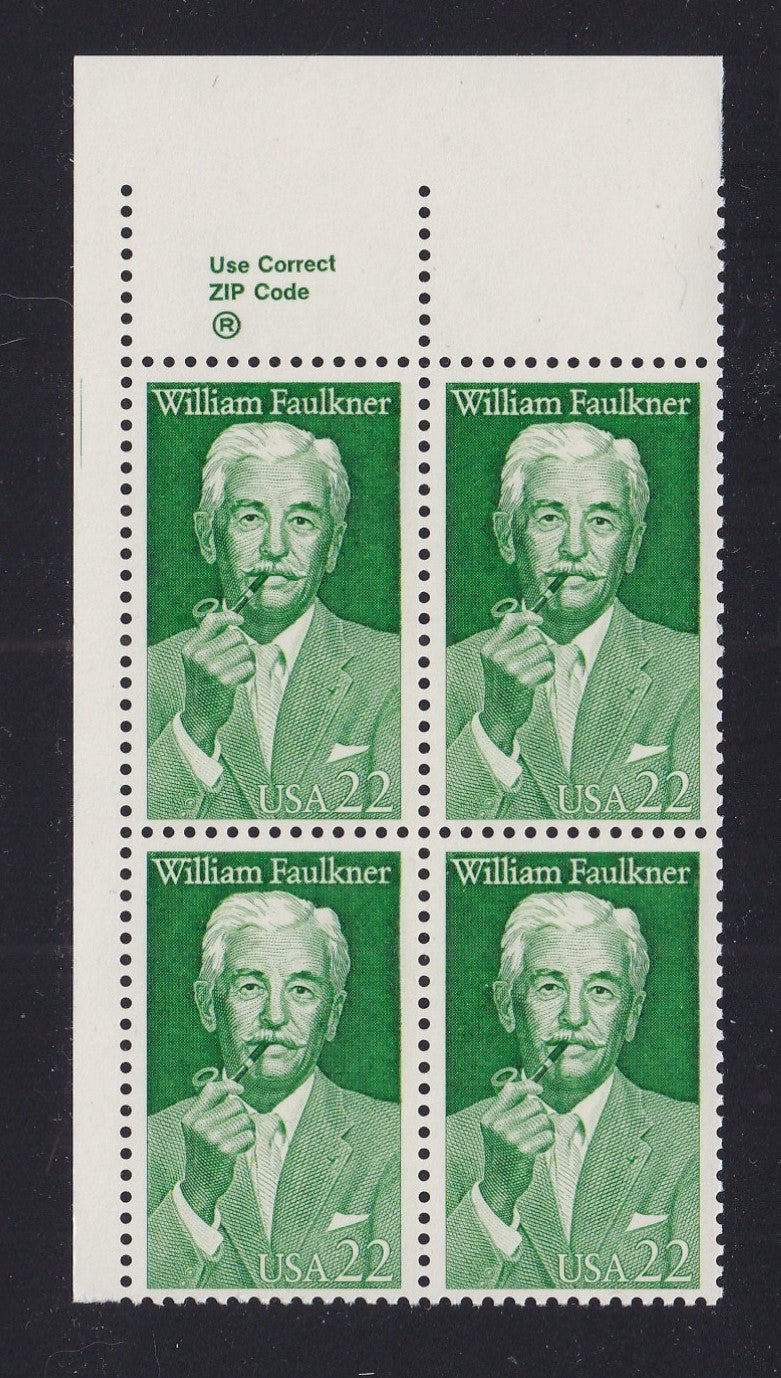 # 2350 (1987) Faulkner - Zip BK/4, UL, MNH