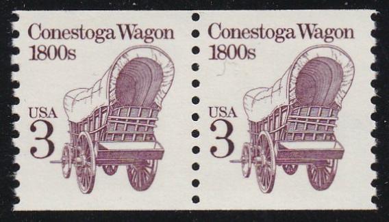 # 2252 (1988) 1800's Conestoga Wagon, DG, Block Tag - Coil pr, MNH