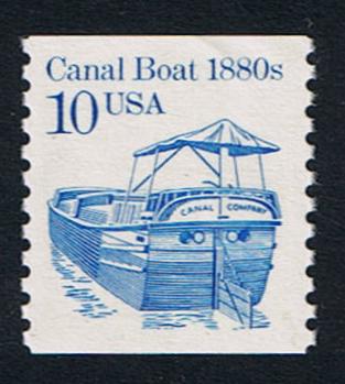# 2257 (1987) 1880's Canal Boat, DG, Block Tag - Coil sgl, MNH