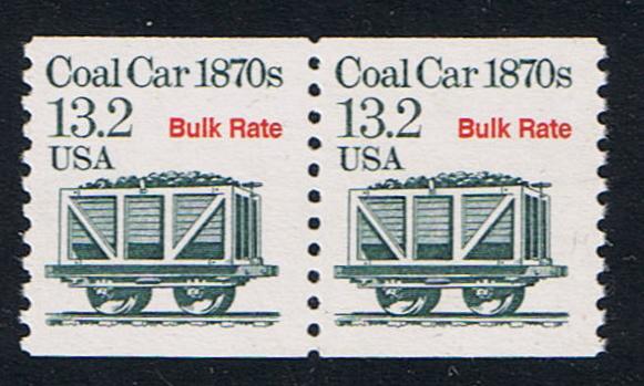 # 2259 (1988) 1870's Coal Car, Not Tag - Coil pr, MNH