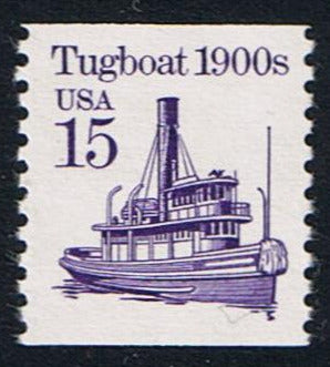 # 2260 (1988) 1900's Tugboat, Block Tag - Coil sgl, MNH