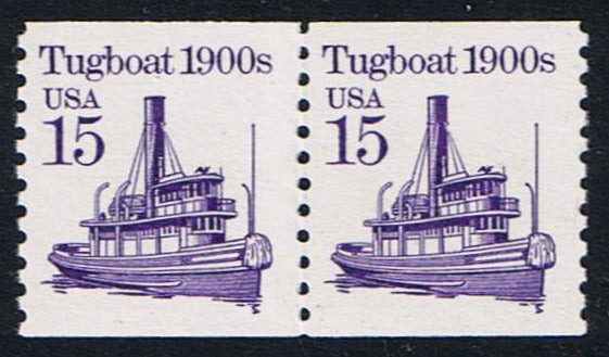 # 2260a (1988) 1900's Tugboat, OA Tag - Coil pr, MNH