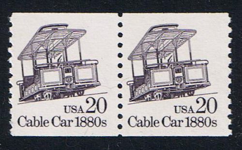 # 2263 (1988) 1880's Cable Car, Block Tagged - Coil pr, MNH