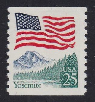# 2280 (1988) Flag over Yosemite, Block Tag - Coil sgl, MNH