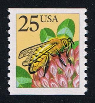 # 2281f (1988) Honeybee, Lg Round Block Tag - Coil sgl, MNH