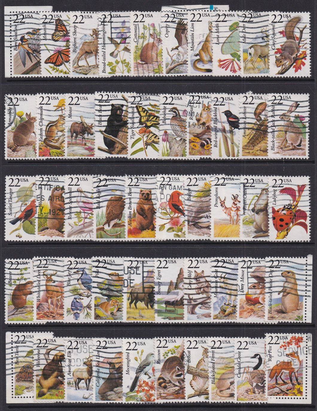 # 2286-2335 (1987) Wildlife - Sgls, Set/50, Used