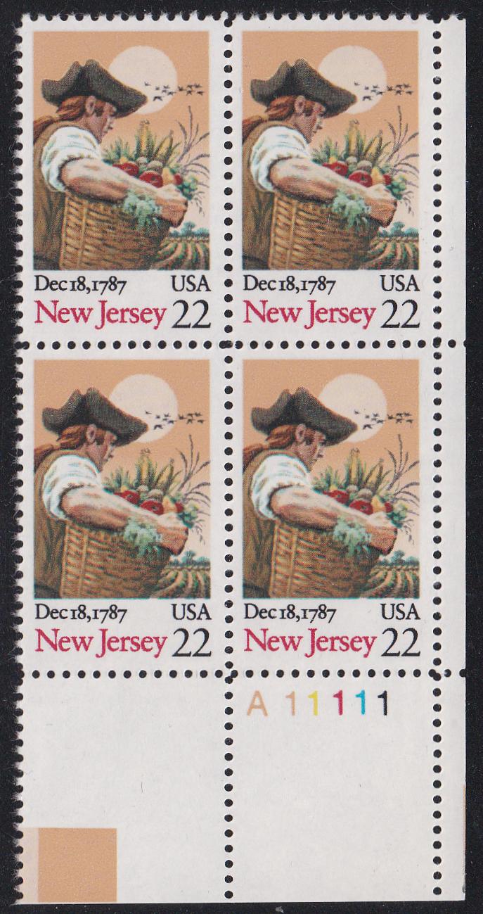 # 2338 (1987) New Jersey - PB, LR #A11111, MNH