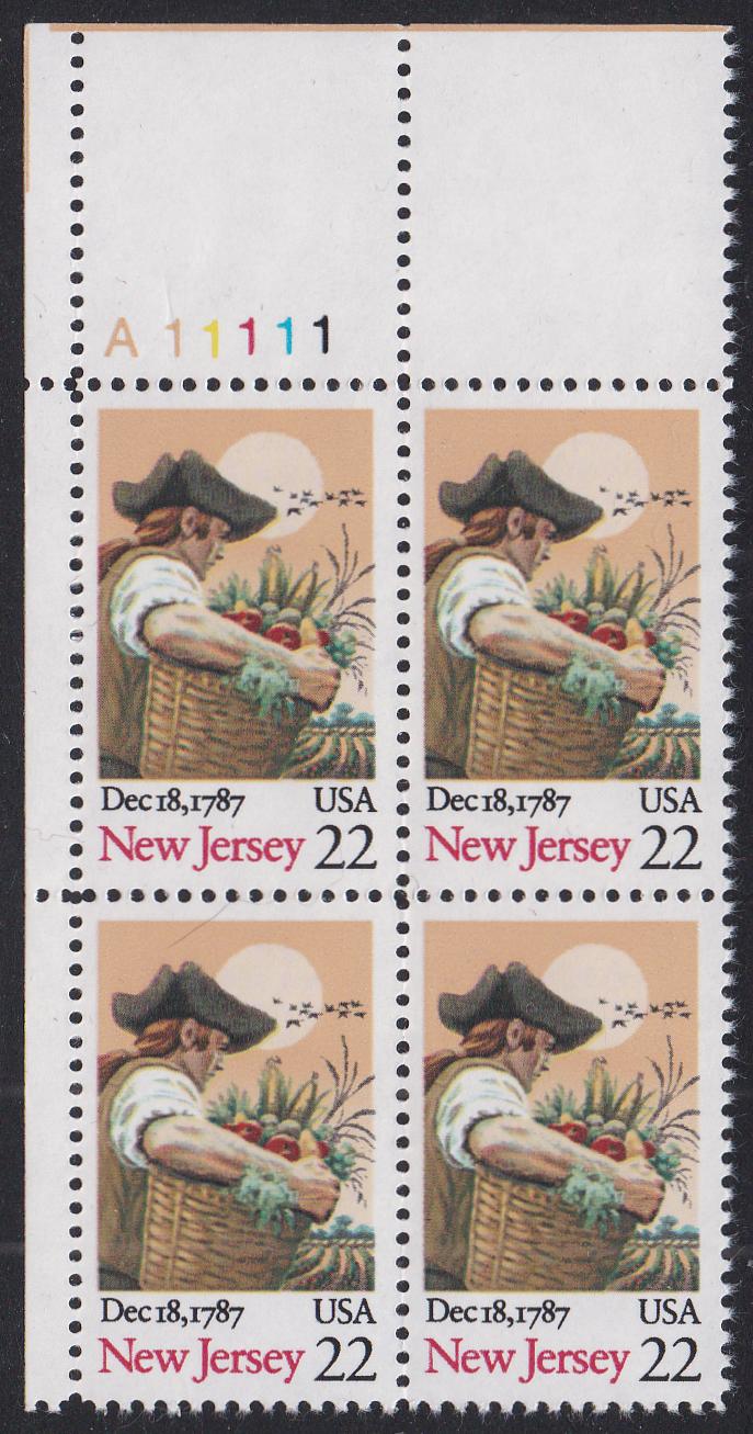 # 2338 (1987) New Jersey - PB, UL #A11111, MNH