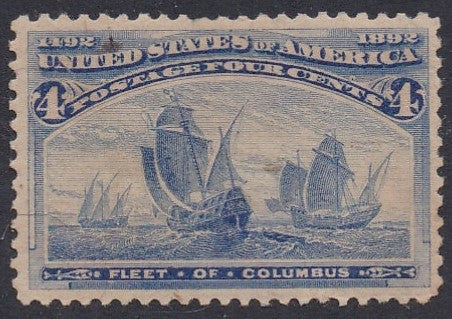 # 233 (1893) Columbus Fleet - Sgl, Unused, H, gg