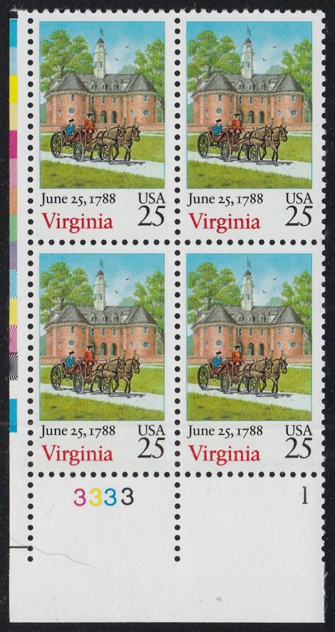 # 2345 (1988) Virginia - PB, LL #3333-1, MNH