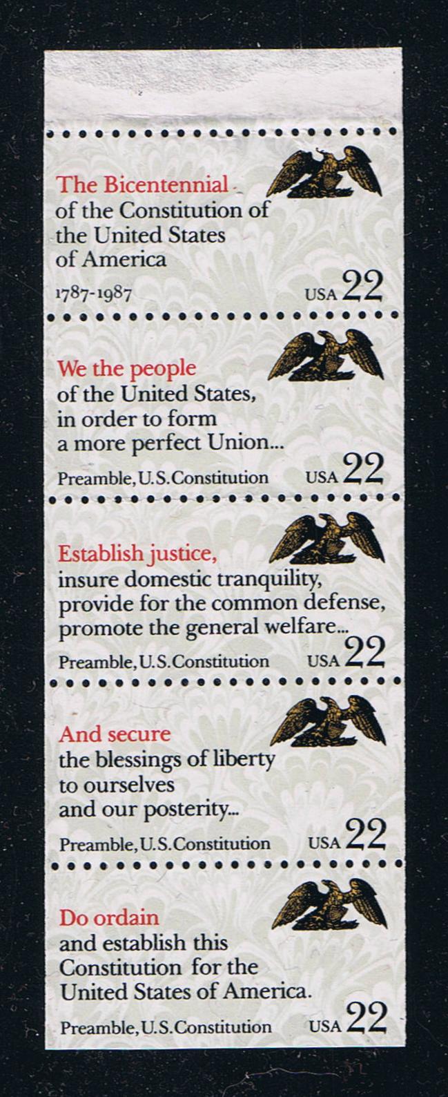 # 2359a (1987) Constitution Preamble - Bklt pane, #1112, MNH