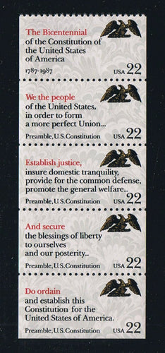 # 2359a (1987) Constitution Preamble - Bklt pane, No Tab, MNH