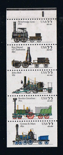 # 2366a (1987) Steam Locomotives - Bklt pane, #1, MNH
