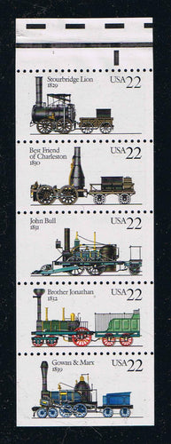 # 2366a (1987) Steam Locomotives, Type I EE - Bklt pane, #1, MNH