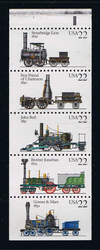 # 2366a (1987) Steam Locomotives - Bklt pane, #2, MNH