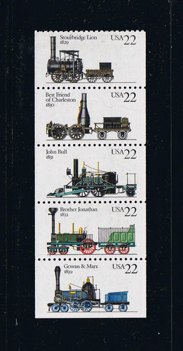 # 2366a (1987) Steam Locomotives - Bklt pane, No Tab, MNH