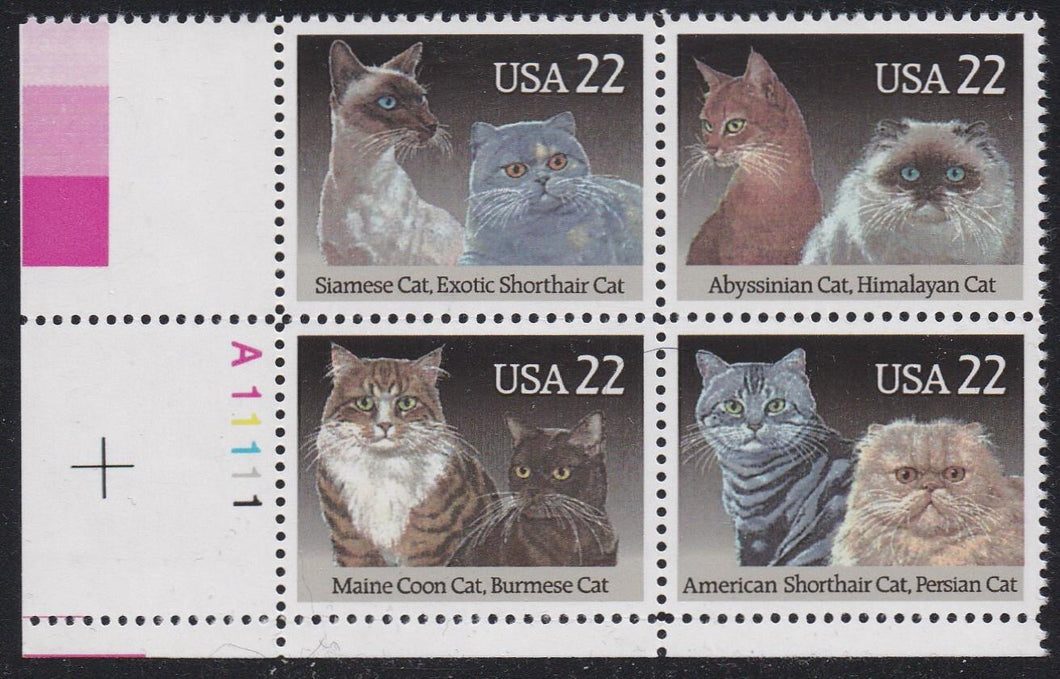 # 2372-75 (1988) Cats - PB, LL #A11111, XF MNH