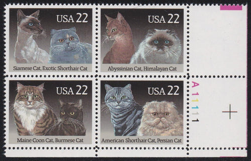 # 2372-75 (1988) Cats - PB, LR #A11111, XF MNH