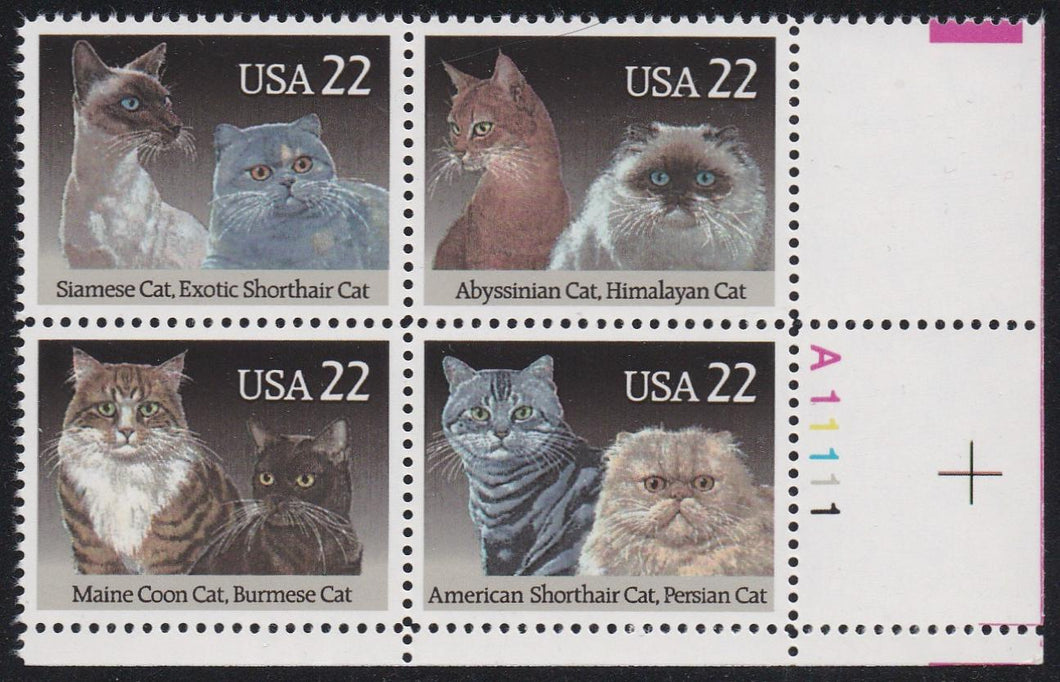 # 2372-75 (1988) Cats - PB, LR #A11111, XF MNH