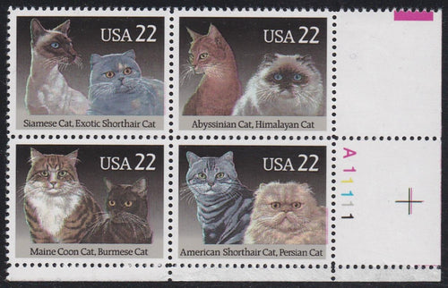 # 2372-75 (1988) Cats - PB, LR #A11111, MNH