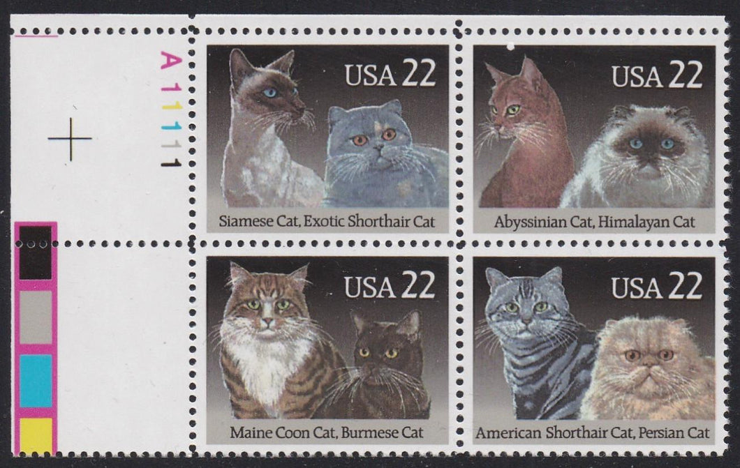 # 2372-75 (1988) Cats - PB, UL #A11111, MNH