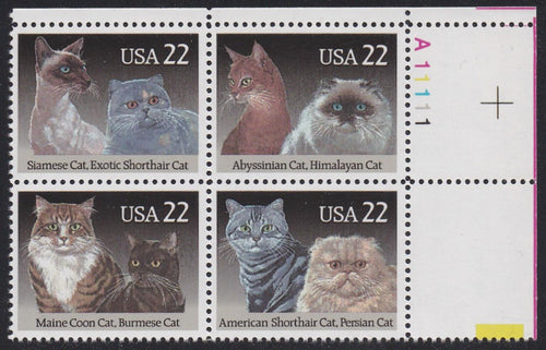 # 2372-75 (1988) Cats - PB, UR #A11111, MNH