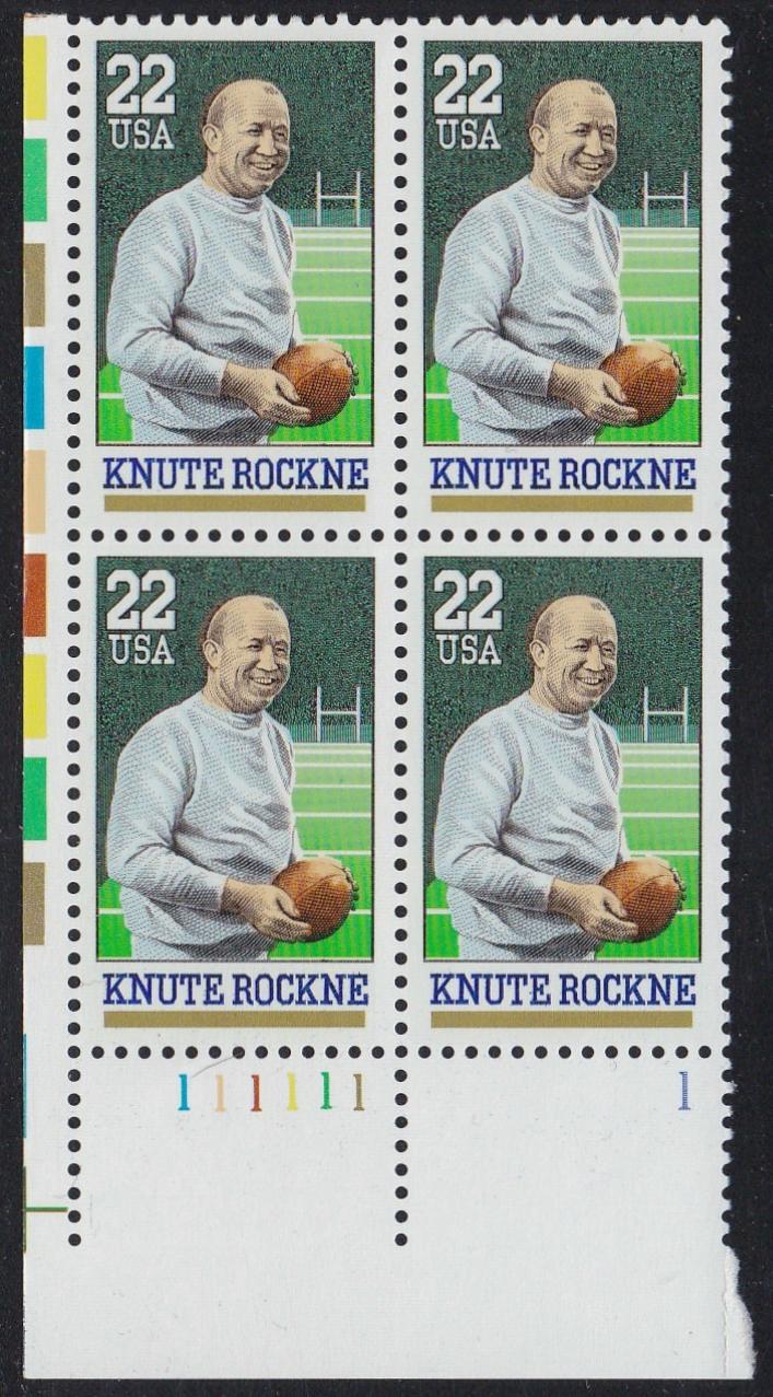 # 2376 (1988) Rockne, Football - PB, LL #111111-1, MNH