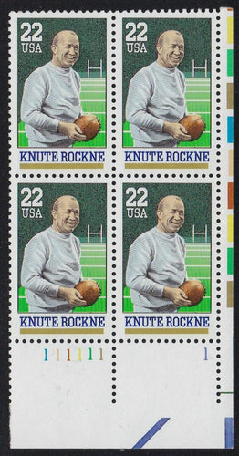 # 2376 (1988) Rockne, Football - PB, LR #111111-1, MNH