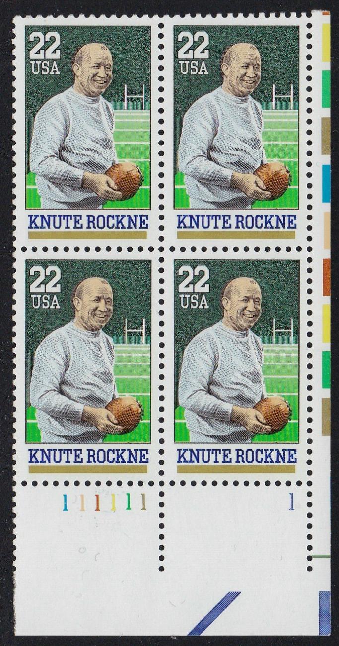 # 2376 (1988) Rockne, Football - PB, LR #111111-1, MNH