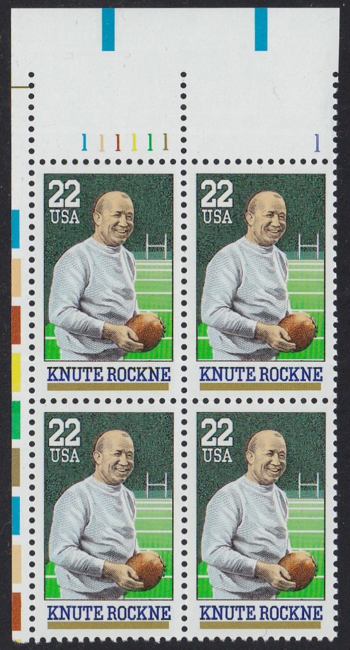 # 2376 (1988) Rockne, Football - PB, UL #111111-1, MNH