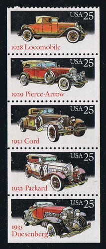 # 2385a (1988) Classic Cars - Bklt pane, No tab, MNH