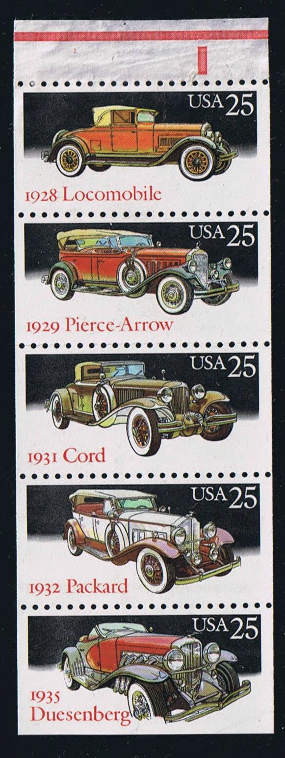 # 2385a (1988) Classic Cars - Bklt pane, #1, MNH