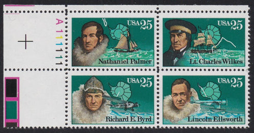 # 2386-89 (1988) Antarctic Explorers - PB, UL #A111111, MNH