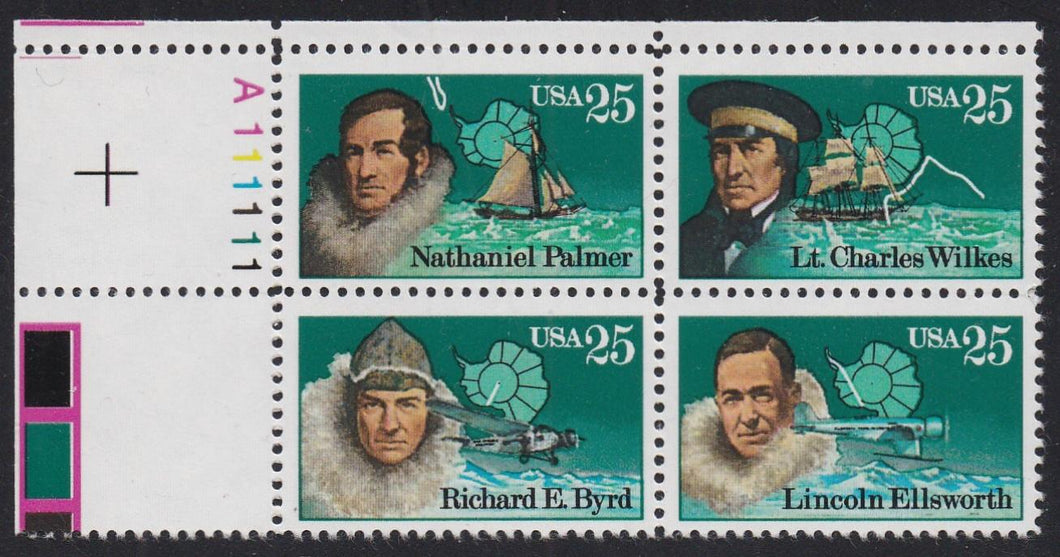 # 2386-89 (1988) Antarctic Explorers - PB, UL #A111111, MNH