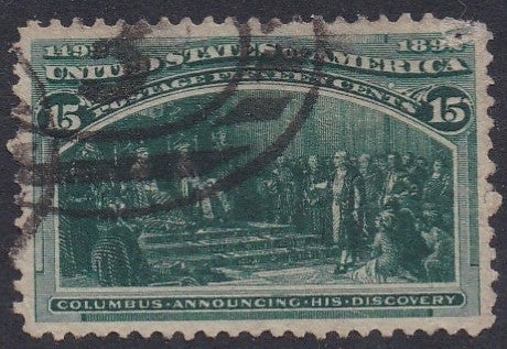 # 238 (1893) Announcing Discovery - Sgl, Used, VF, fault