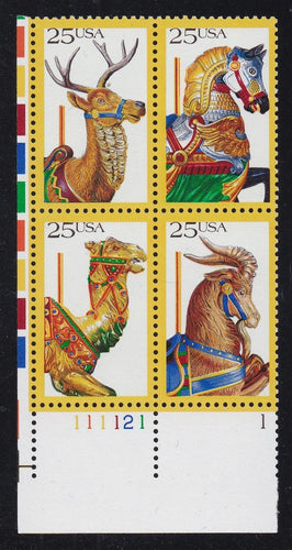 # 2390-93 (1988) Carousel Animals - PB, LL #111121-1, MNH