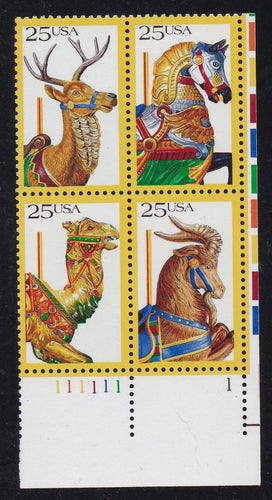 # 2390-93 (1988) Carousel Animals - PB, LR #111111-1, MNH