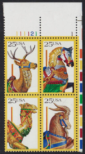 # 2390-93 (1988) Carousel Animals - PB, UR #111121-1, MNH