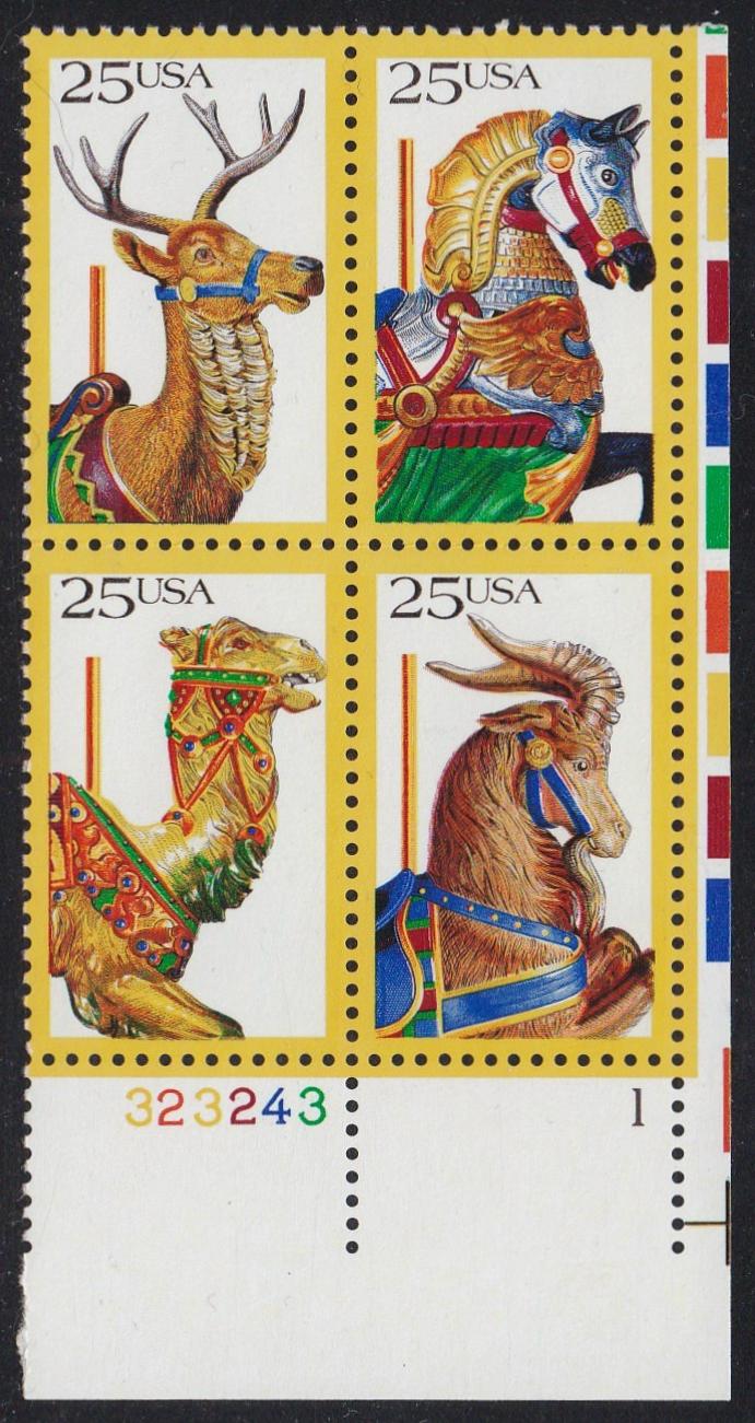 # 2390-93 (1988) Carousel Animals - PB, LR #323243-1, MNH
