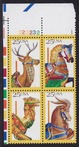 # 2390-93 (1988) Carousel Animals - PB, UL #323232-1, MNH